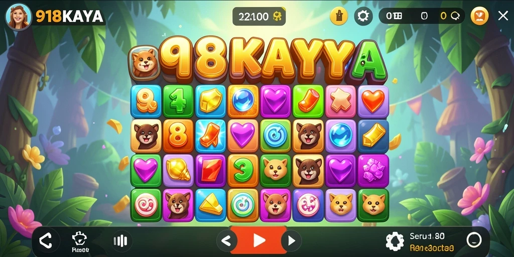 Tampilan gameplay seru dalam permainan Match-3 918KAYA.