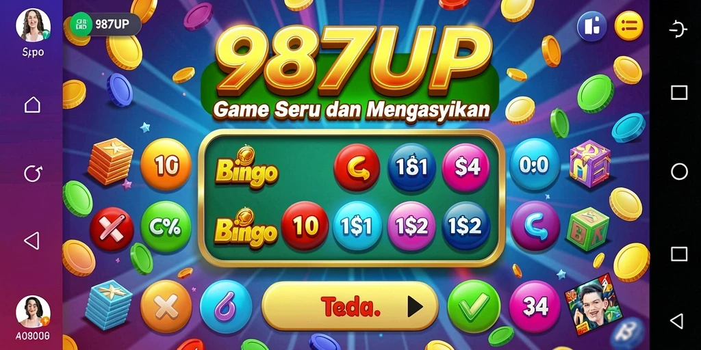 Screenshot gameplay 987UP yang menampilkan keseruan permainan Bingo.