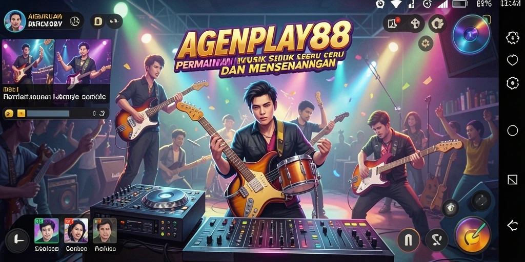 Tampilan gameplay AGENPLAY88 yang menunjukkan keseruan bermain musik.