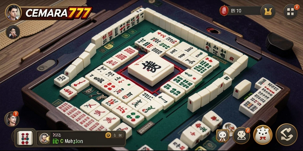 Screenshot gameplay CEMARA777 menampilkan aksi seru permainan Mahjong.