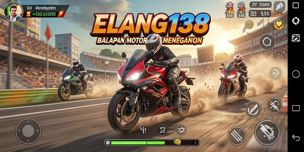 Tampilan gameplay menarik dalam ELANG138 dengan aksi balapan motor.