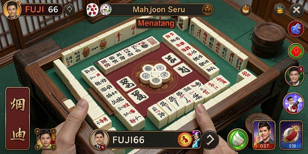 Tampilan screenshot dari gameplay seru FUJI66 yang melibatkan Mahjong.