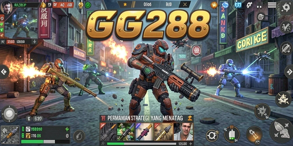 Screenshot utama GG288 menampilkan gameplay strategi yang intens.