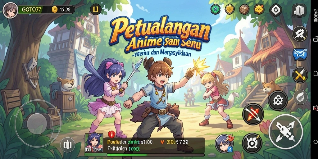 Tampilan gameplay GOTO77 yang menakjubkan dengan karakter Anime.