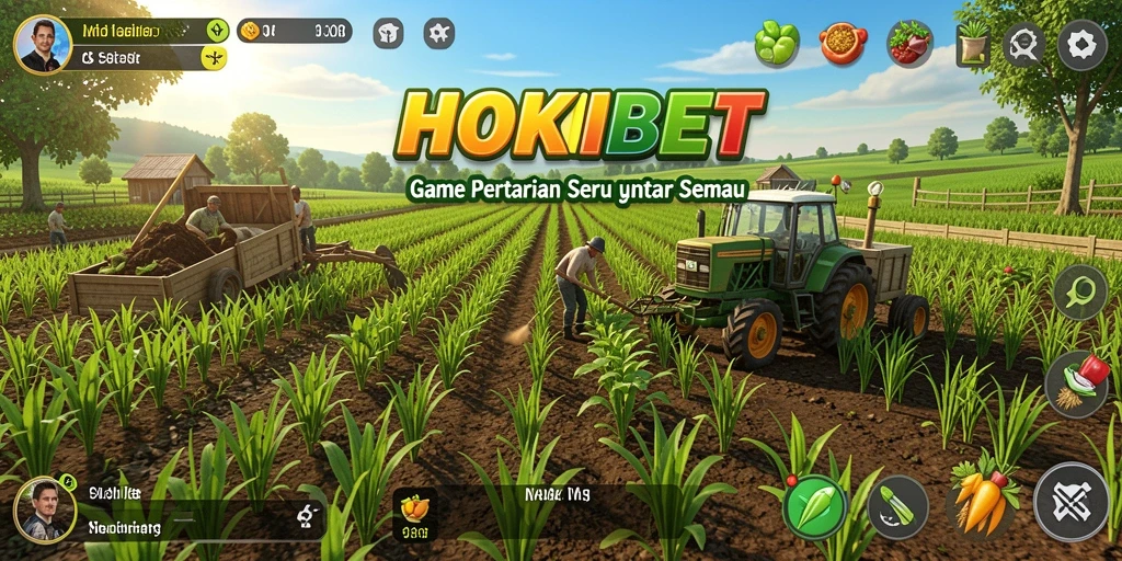 Tampilan gameplay HOKIBET dengan aktivitas pertanian yang seru.