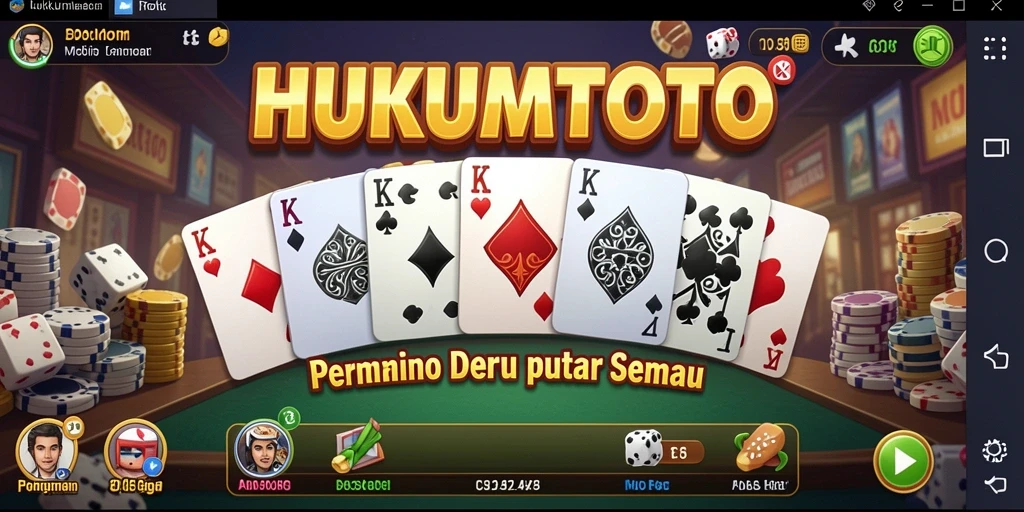 Tampilan gameplay seru dari HUKUMTOTO dengan dominonya.
