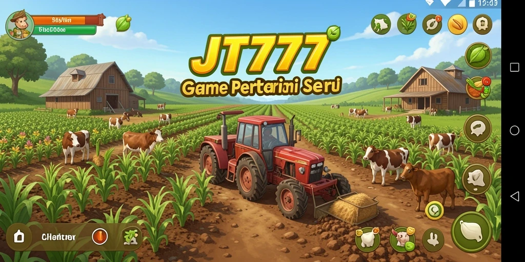 Tampilan gameplay JT777 dengan suasana pertanian yang cerah.