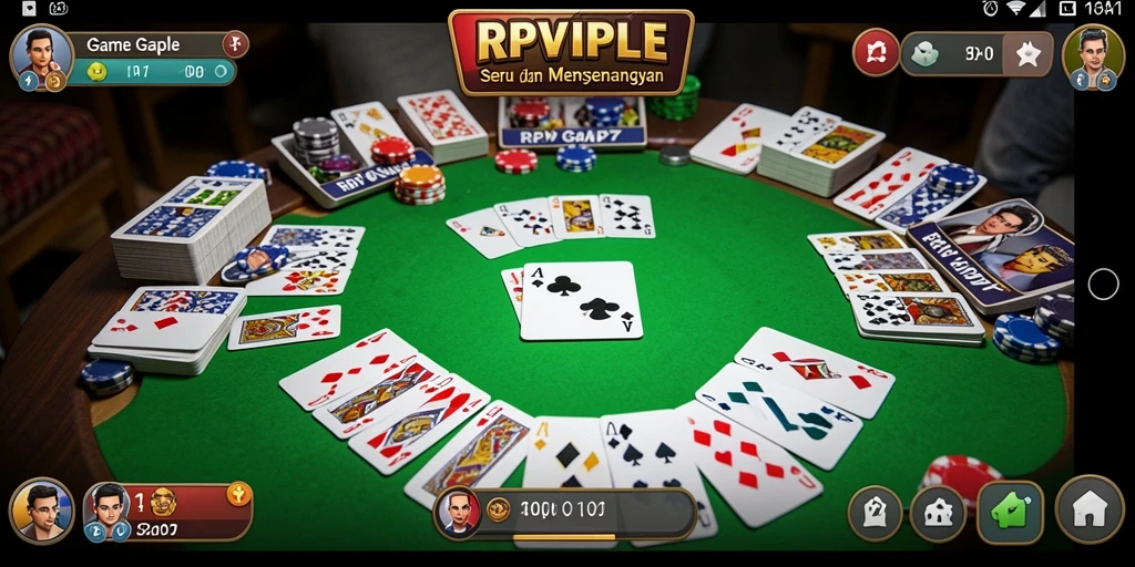 Tampilan gameplay Gaple di RPVIP7 yang seru dan interaktif.