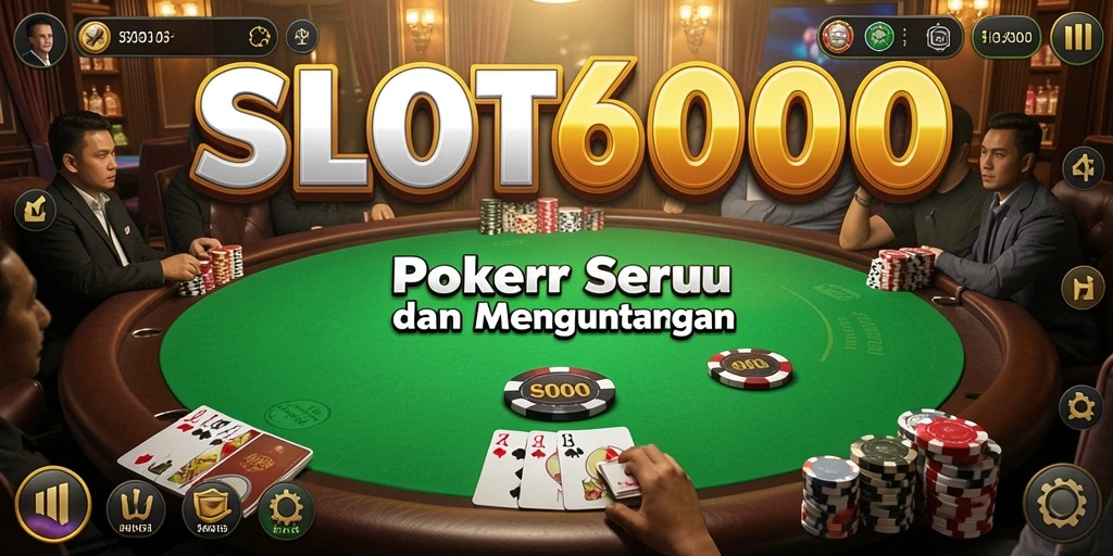 Tangkapan layar gameplay SLOT6000 saat pemain beraksi di meja poker.