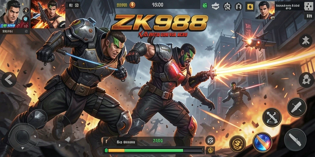 Screenshot gameplay ZK988 menampilkan aksi seru dan intens.